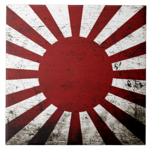 Carreau Drapeau du soleil levant Black Grunge Japon