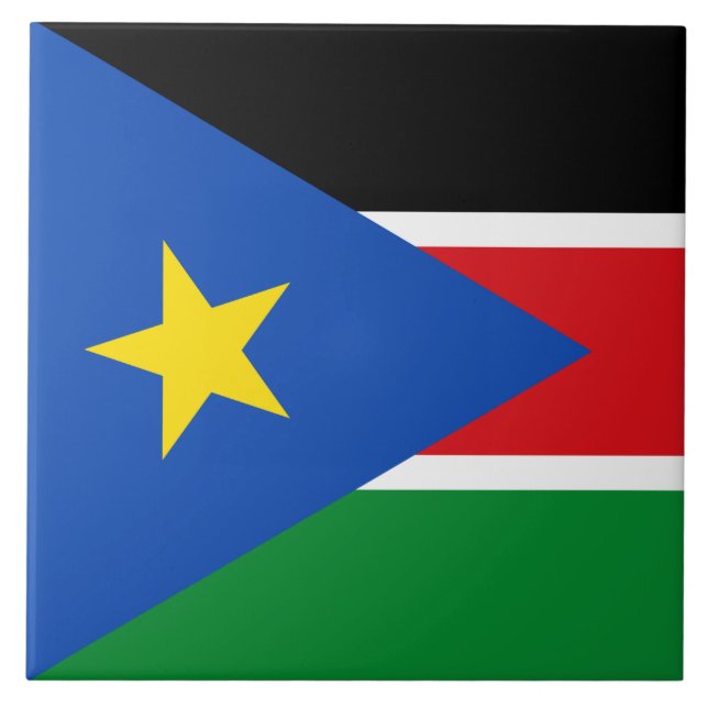 Carreau Drapeau du Soudan du Sud (Afrique) (Devant)