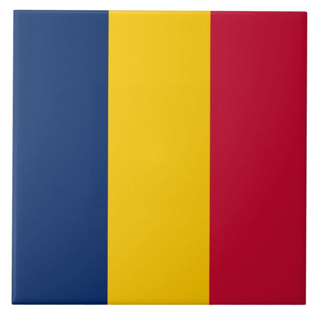 Carreau Drapeau du Tchad (pays africain) (Devant)