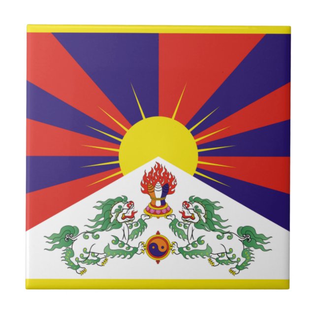 Carreau Drapeau du Tibet libre (Devant)