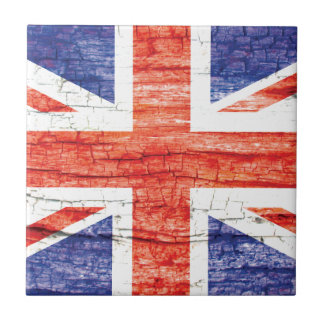 Carreau Drapeau en bois vintage d'Union Jack les Anglais