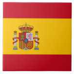 Carreau Drapeau espagnol (Espagne)<br><div class="desc">Ce dessin présente le drapeau de l'Espagne (connu en espagnol comme "España"), officiellement connu sous le nom de Royaume d'Espagne (en espagnol, "Reino de España"), qui est un pays du sud-ouest de l'Europe avec quelques poches de territoire à travers le détroit de Gibraltar et l'océan Atlantique. Son territoire continental européen...</div>