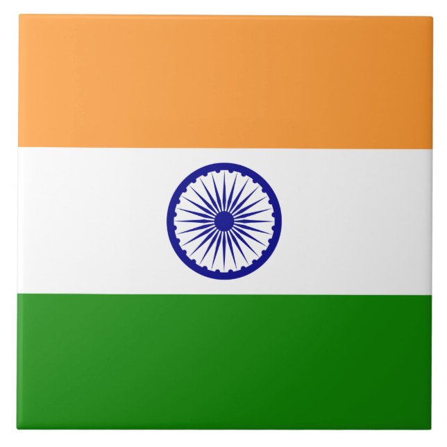Carreau Drapeau indien (Inde) (Pays d'Asie du Sud) (Bharat (Devant)