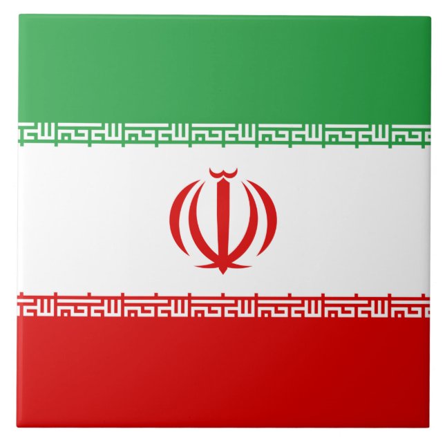 Carreau Drapeau iranien (Iran) (Persan) (Devant)