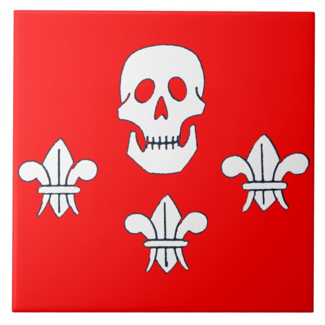 CARREAU DRAPEAU JOLLY ROGER ET TROIS LIEUX (Devant)