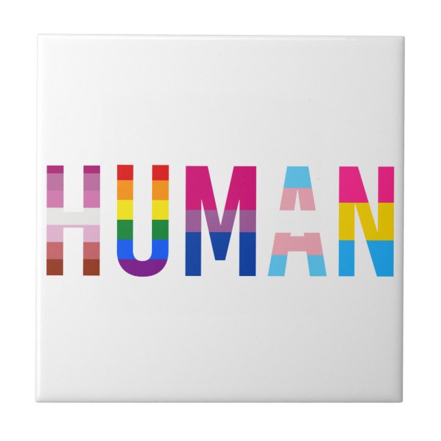 Carreau Drapeau LGBT HUMAN Mois Gay pride Transgenre (Devant)