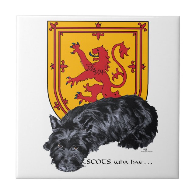 Carreau Drapeau Lion Rampant Scottie Dog (Devant)