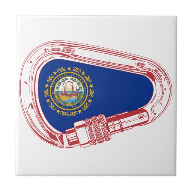 Carreau Drapeau New Hampshire Escalade carabiner (Devant)
