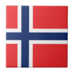 Carreau Drapeau Norvège<br><div class="desc">Drapeau de la Norvège: "Alt for Norge" → "Tout pour la Norvège".
Le drapeau de la Norvège est rouge,  avec une croix bleue bordée de blanc.</div>