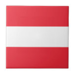 Carreau Drapeau patriotique autrichien Carrelage en cérami<br><div class="desc">Le drapeau national de l'Autriche.</div>