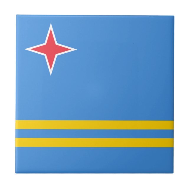 Carreau Drapeau patriotique d'Aruba (Devant)