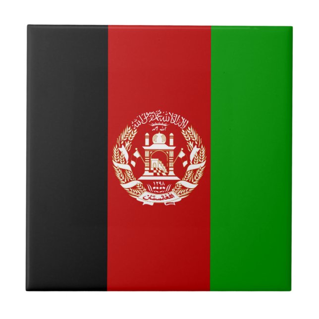 Carreau Drapeau patriotique de l'Afghanistan (Devant)