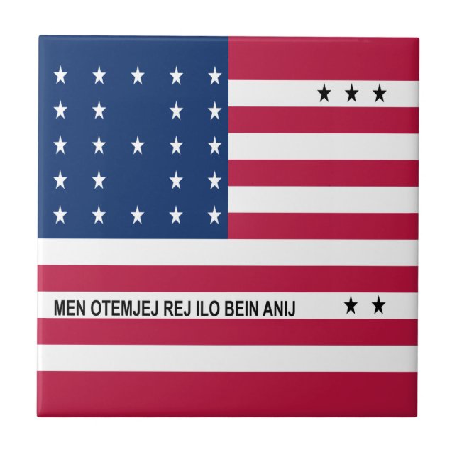 Carreau Drapeau patriotique de l'atoll de Bikini (Devant)