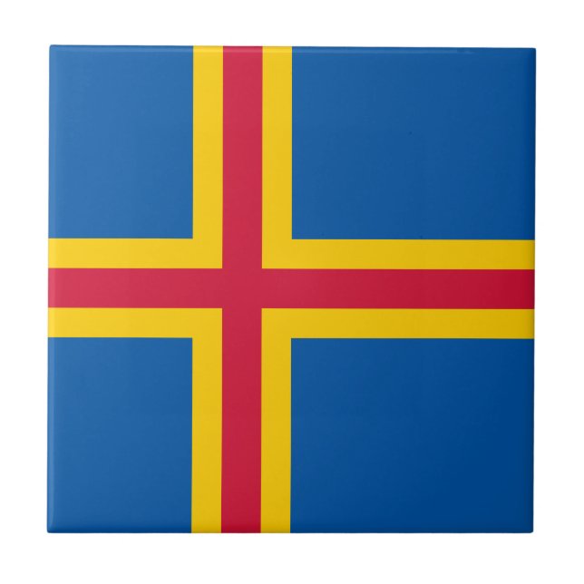 Carreau Drapeau patriotique des îles Åland (Devant)
