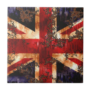Carreau Drapeau patriotique rouillé du Royaume-Uni
