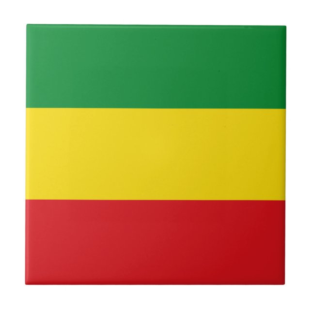 Carreau Drapeau rastafarien Rasta Ethiopie (Devant)