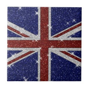 Carreau Drapeau Union Jack brillant parties scintillant