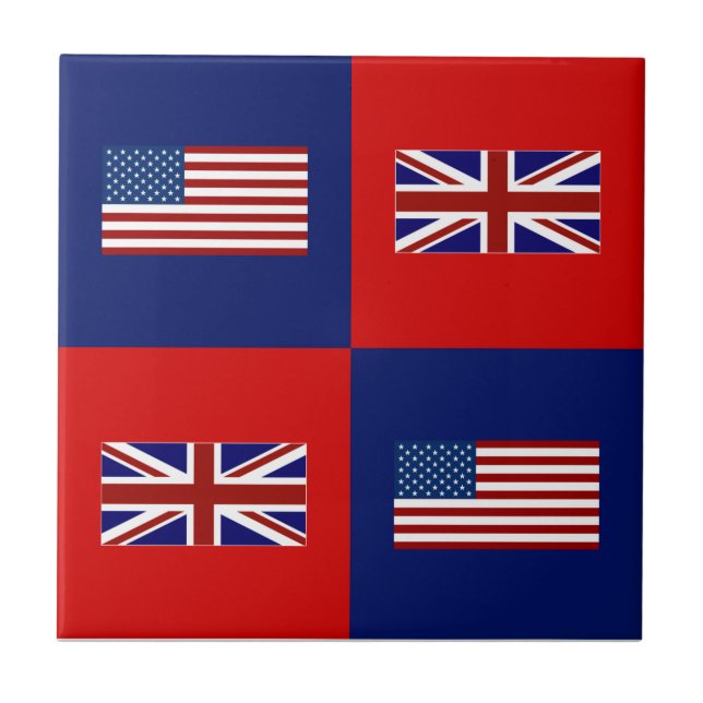 Carreau Drapeau USA & motif de drapeau britannique (Devant)