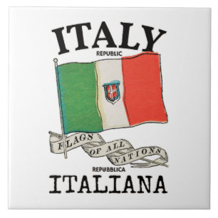 Carreau Drapeau vintage du pays Italie