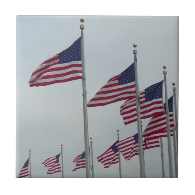 Carreau Drapeaux américains au Monument de Washington (Devant)