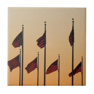 Carreau Drapeaux au coucher du soleil American Patriotic U