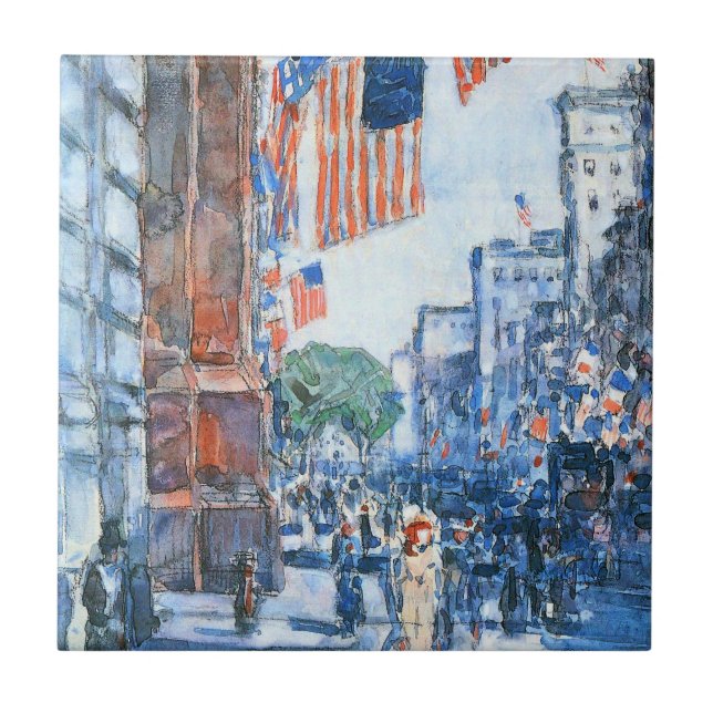 Carreau Drapeaux Cinquième Avenue par Childe Hassam, Art V (Devant)