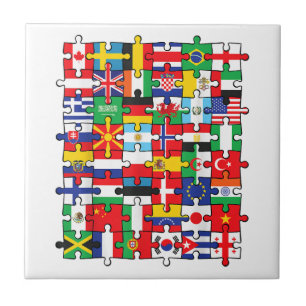 Carreau Drapeaux des pays du pavillon international