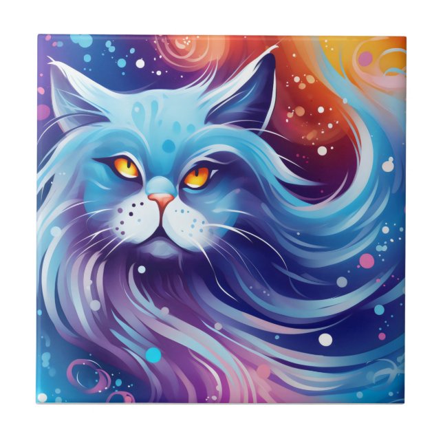 Carreau Dream Cat monde Abstrait des couleurs (Devant)