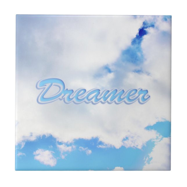 Carreau Dreamer Puffy nuages blancs et ciel bleu (Devant)