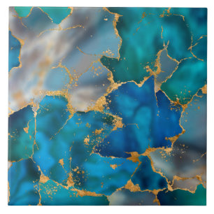 Carreau Dreamy Ocean Blue et Gold