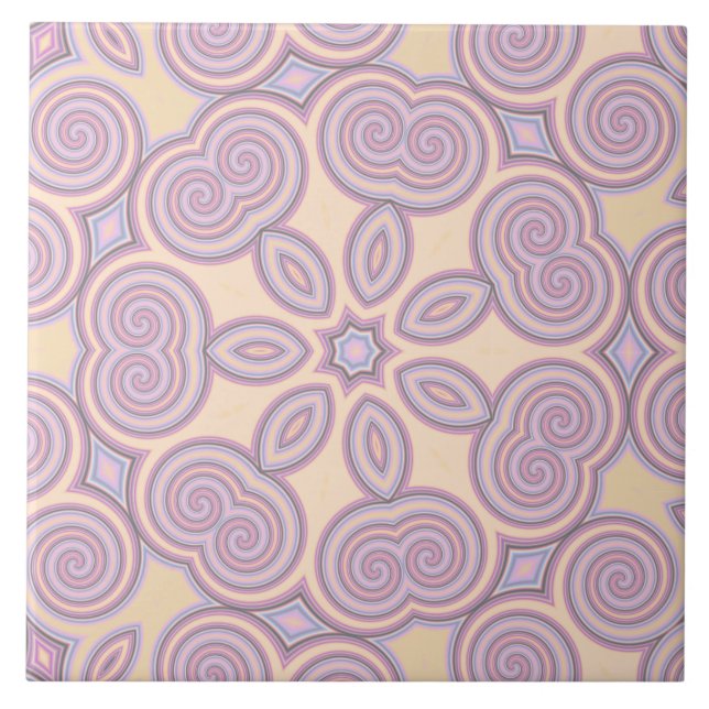 Carreau Dreamy Swirls - Pastel Motif psychédélique (Devant)
