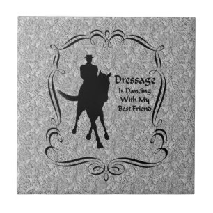 Carreau Dressage Cheval Et Rider Silhouette