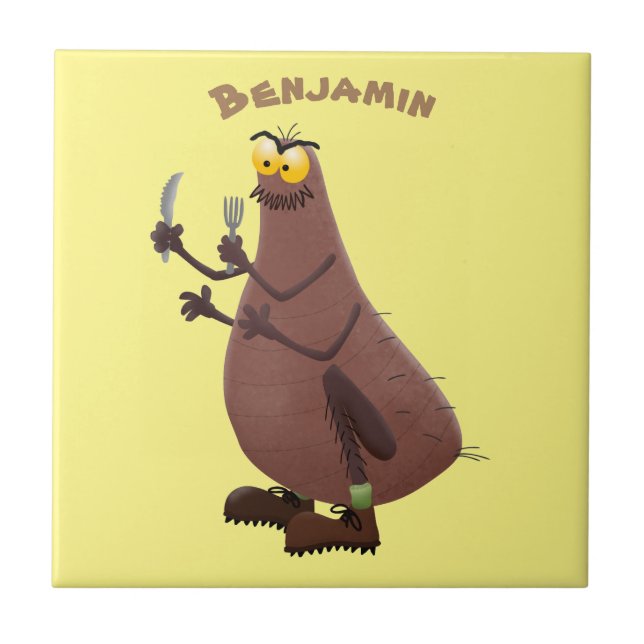 Carreau Drôle affamé pulette affamée dessin animé (Devant)