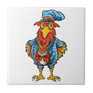 Carreau Drôle Bossy Cartoon Rooster