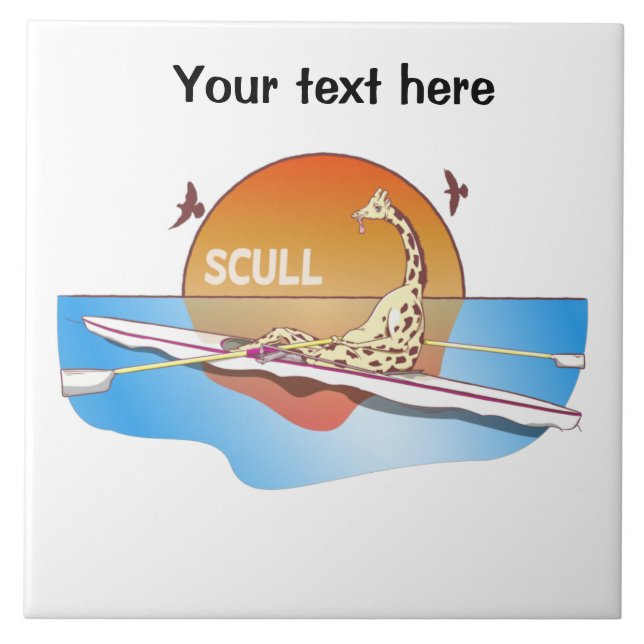Carreau Drôle crâne simple ramer (Devant)