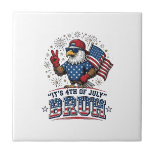 Carreau Drôle de 4 juillet Eagle Bruh maillot patriotique