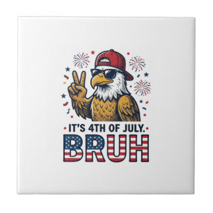 Carreau Drôle de 4 juillet Eagle Bruh maillot patriotique