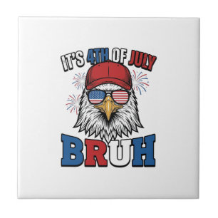 Carreau Drôle de 4 juillet Eagle Bruh maillot patriotique