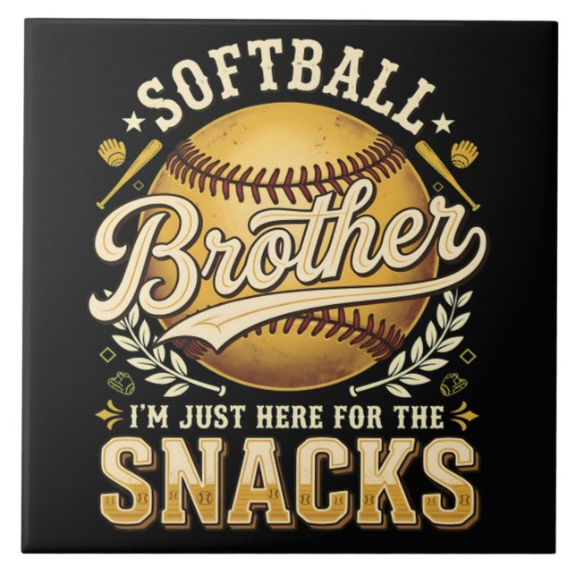 Carreau Drôle de frère de softball Snacks Sports (Devant)