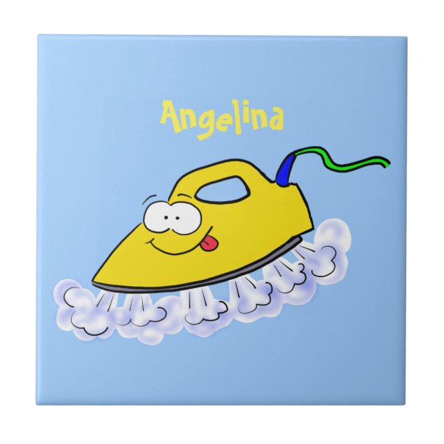 Carreau Drôle dessin animé linge de fer (Devant)