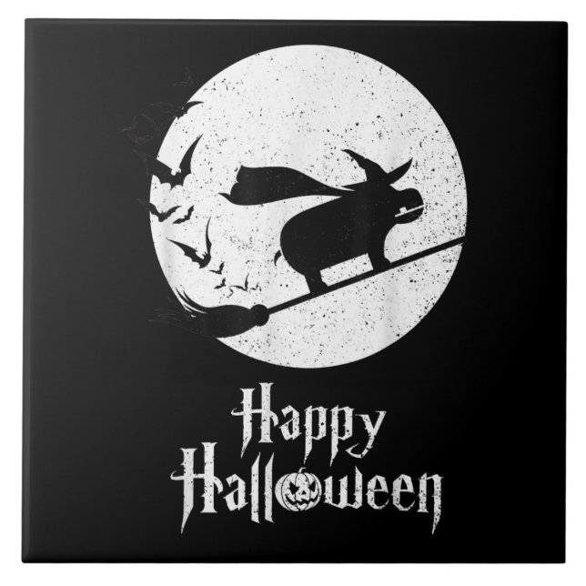 Carreau Drôle Halloween Costume sorcière Hippo Lover cadea (Devant)