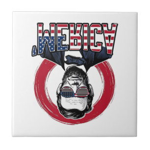 Carreau Drôle Merica Patriotique Président Vintage Vecteur