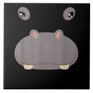 Carreau Drôle Mignonne Animal Visage Hippo Costume Hallowe