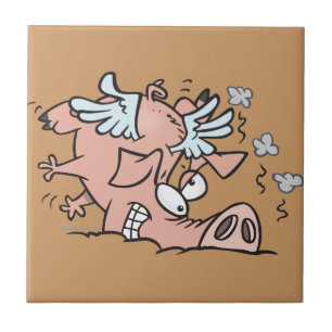Carreau drôles atterrissage atterrissage vol de cochon des