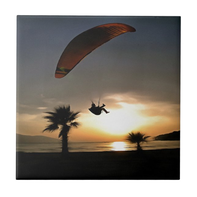 Carreau Dropzone At Dusk Adventure Paraglider Art (Devant)