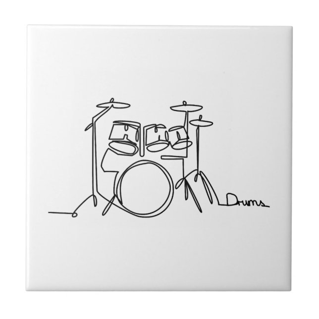 Carreau Drummer Music Design Drums One-Line (Devant)
