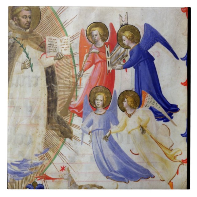 Carreau ds 558 f.67v St Dominic avec quatre anges (Devant)