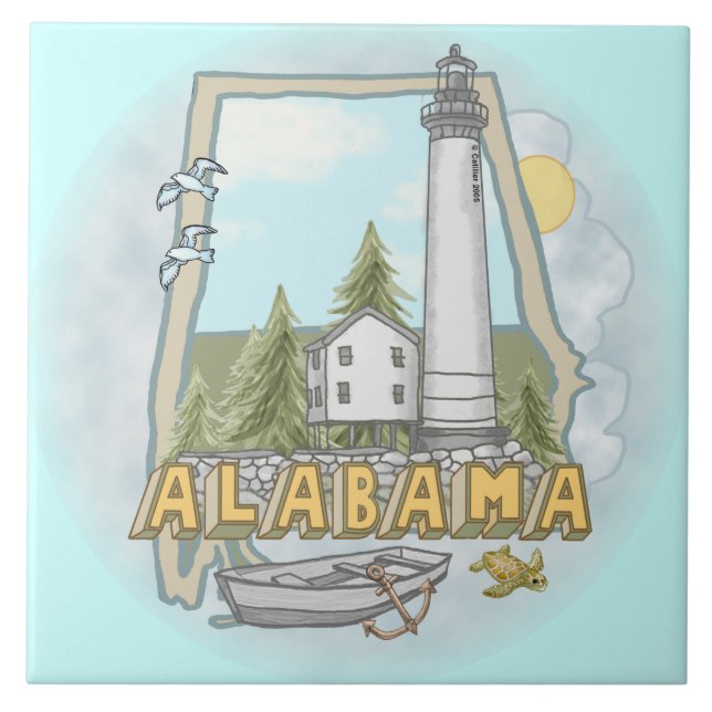 Carreau du phare de l'Alabama (Devant)