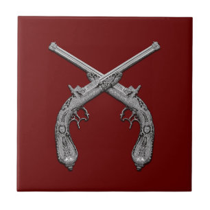 Carreau Duel Antique Guns Maroon