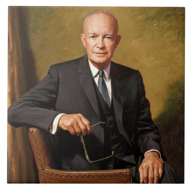 Carreau Dwight Eisenhower Président Portrait de la Maison  (Devant)